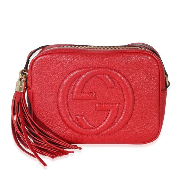 Gucci Red Pebbled Leather Soho Disco - Picture 1 of 8